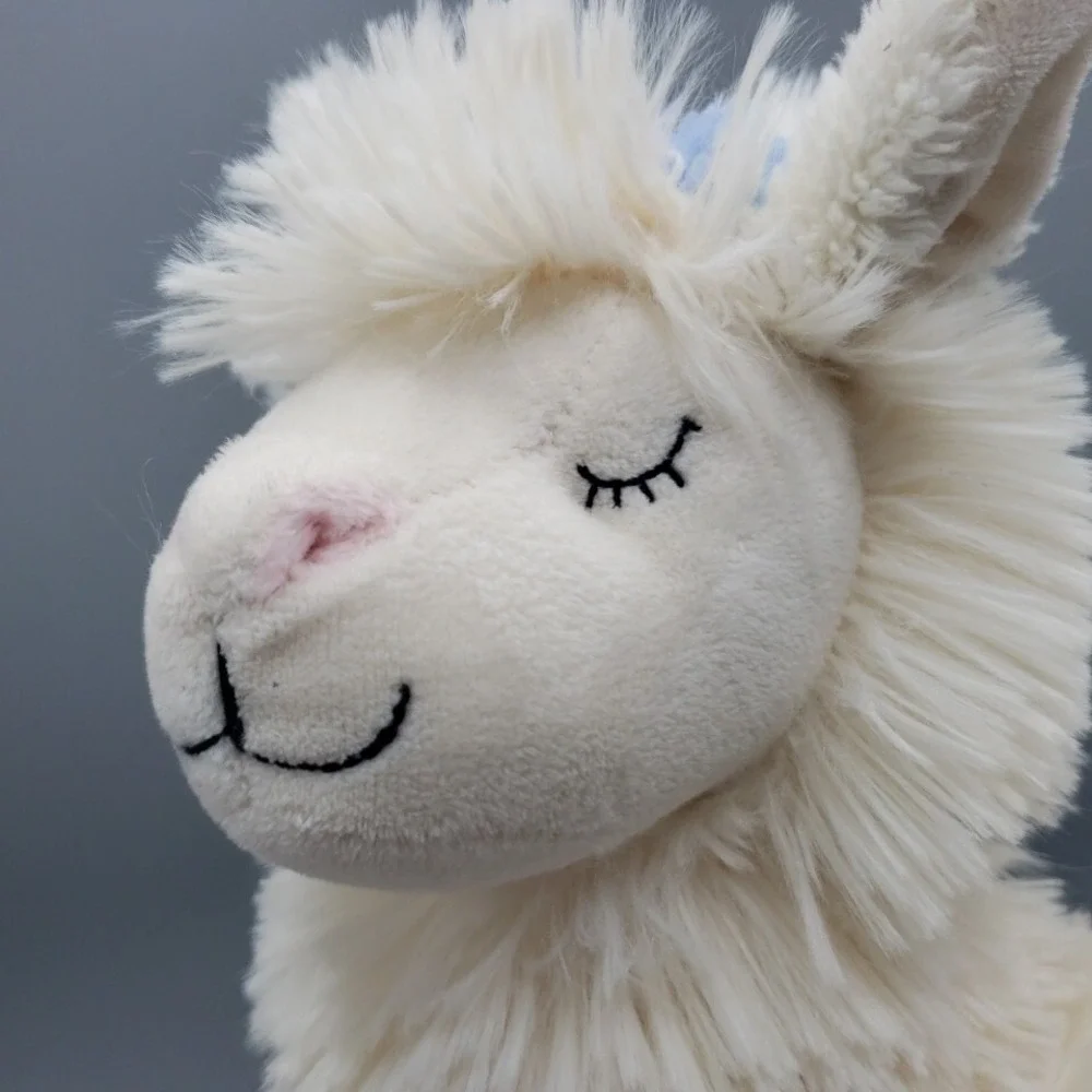 Llama Stuffed Animal Toy Anthropologie Plush Off White 14" Super Soft & Cozy - Picture 12 of 12